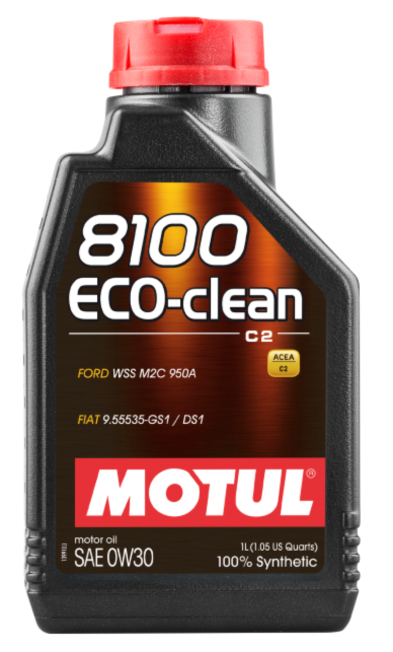 Motul 1L Synthetic Engine Oil 8100 Eco-Clean 0W30 12X1L - C2/API SM/ST