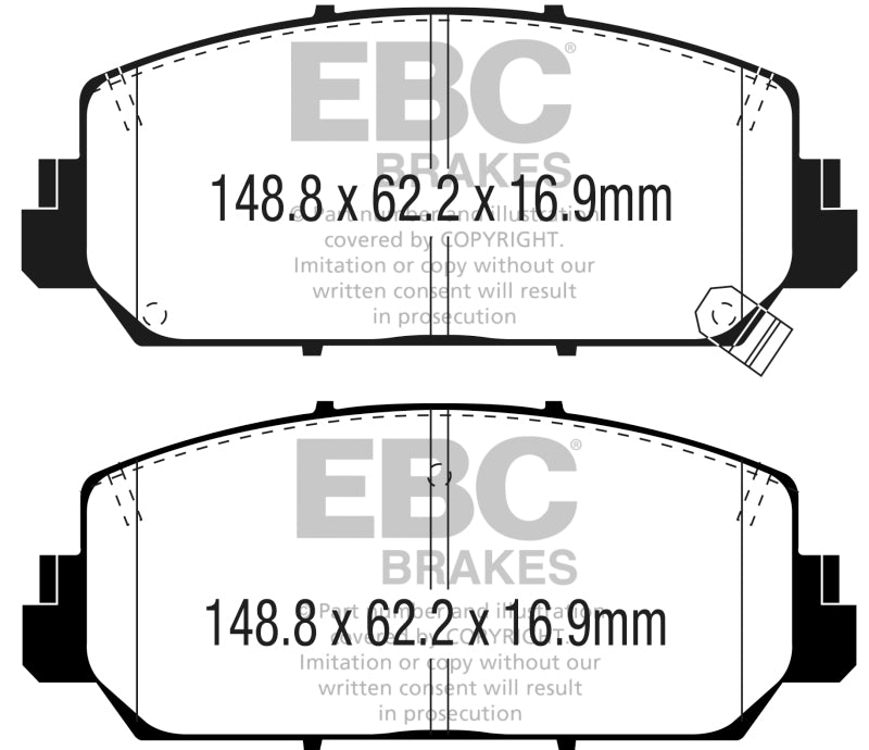 EBC 16+ Acura ILX 2.4 Yellowstuff Front Brake Pads
