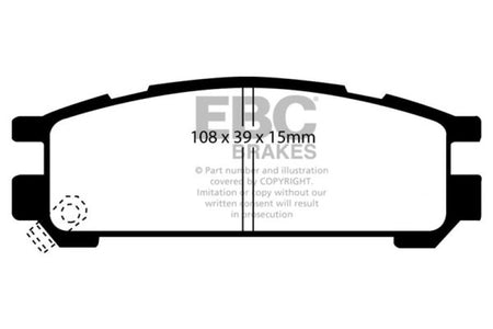 EBC 93-96 Subaru Impreza 1.8 Yellowstuff Rear Brake Pads