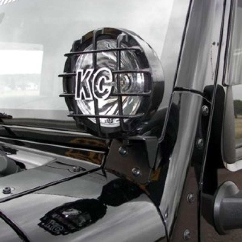 KC HiLiTES 07-18 Jeep JK A-Pillar Windshield Light Mount Bracket Set (