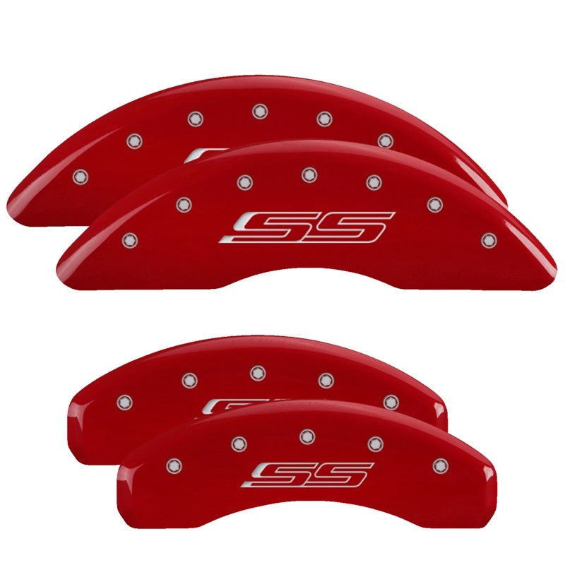 MGP 4 Caliper Covers Engraved Front & Rear Gen 5/SS Red finish silver 