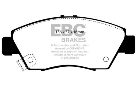 EBC 12 Acura ILX 1.5 Hybrid Yellowstuff Front Brake Pads