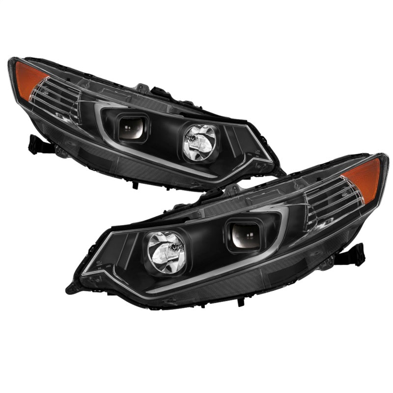 xTune 09-14 Acura TSX Projector Headlights - Light Bar DRL - Black (PR