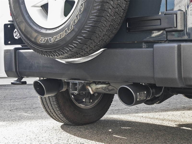 aFe Rebel Series 2.5in 409 SS Axle-Back Exhaust w/ Black Tips 2007+ Je