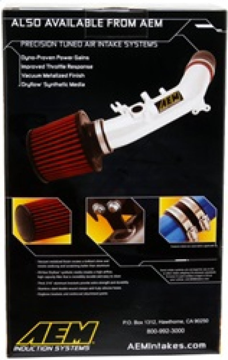 AEM DryFlow Air Filter - Round 2.75in ID x 6.25in OD x 8.25in H fits 2 - AEM Induction