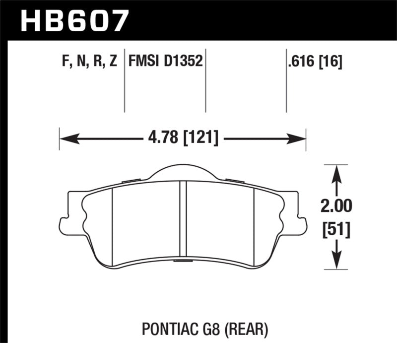 Hawk 08-09 Pontiac G8 3.6 Base/6.0 Performance Ceramic Street Rear Brake Pads
