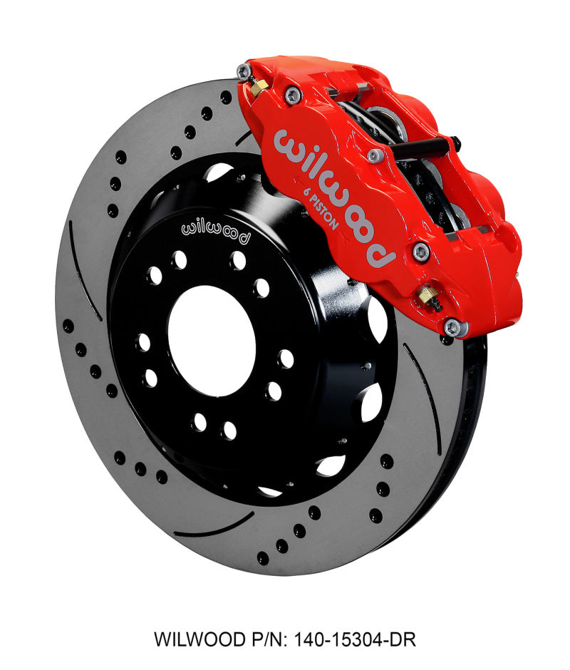 Wilwood Narrow Superlite 6R Front Hat Kit 14.00 Drilled Red 63-87 C10 w/ Wilwood Pro Spindles