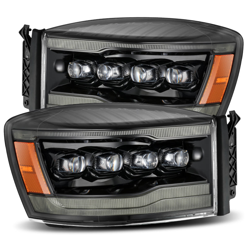 AlphaRex 06-08 Ram 1500HD NOVA LED Proj Headlights Plnk Style Alpha Bl