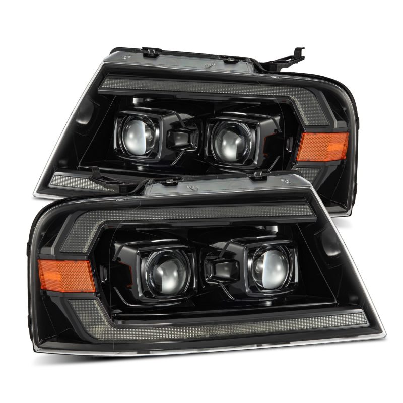AlphaRex 04-08 Ford F150 PRO-Series Projector Headlights Chrome w/ Sequential Signal and DRL