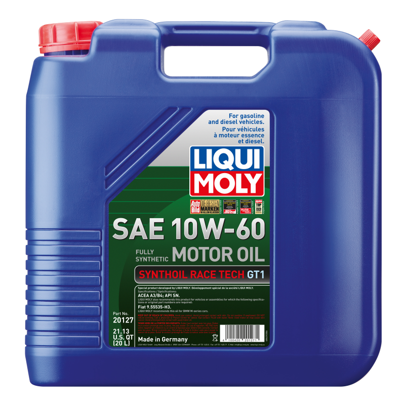 LIQUI MOLY 20L Synthoil Race Tech GT1 Motor Oil SAE 10W60