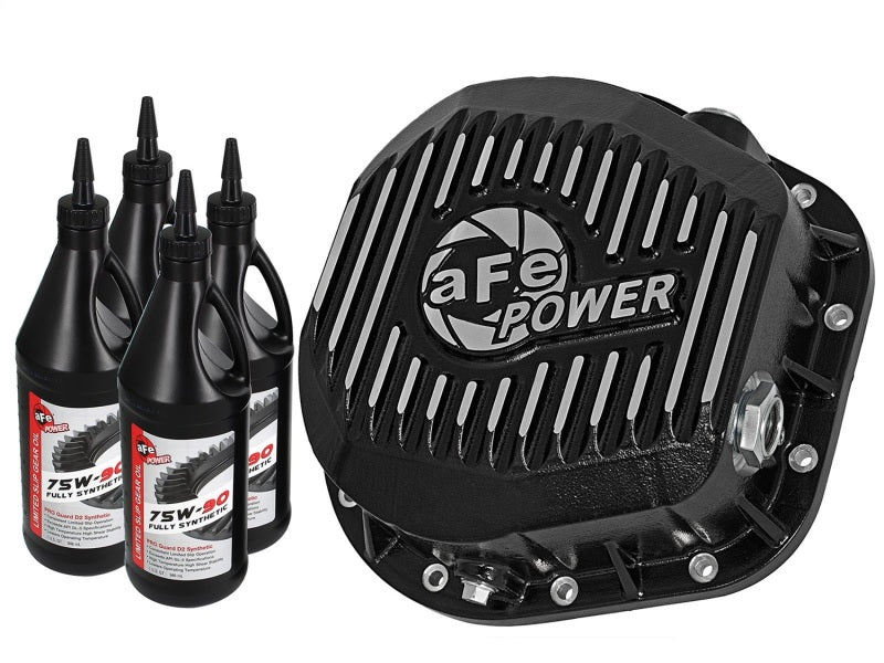 aFe Pro Series Rear Diff Cover Kit Black w/ Gear Oil 86-16 Ford F-250/