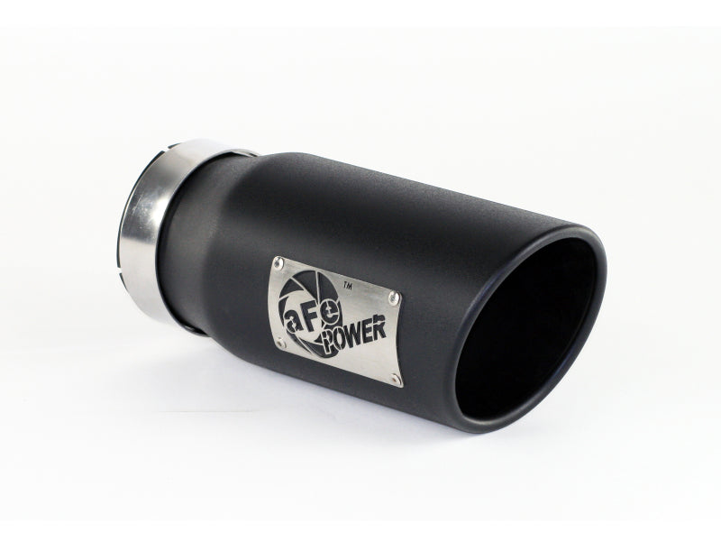 aFe Power Diesel Exhaust Tip Black- 4 in In x 5 out X 12 in Long Bolt 