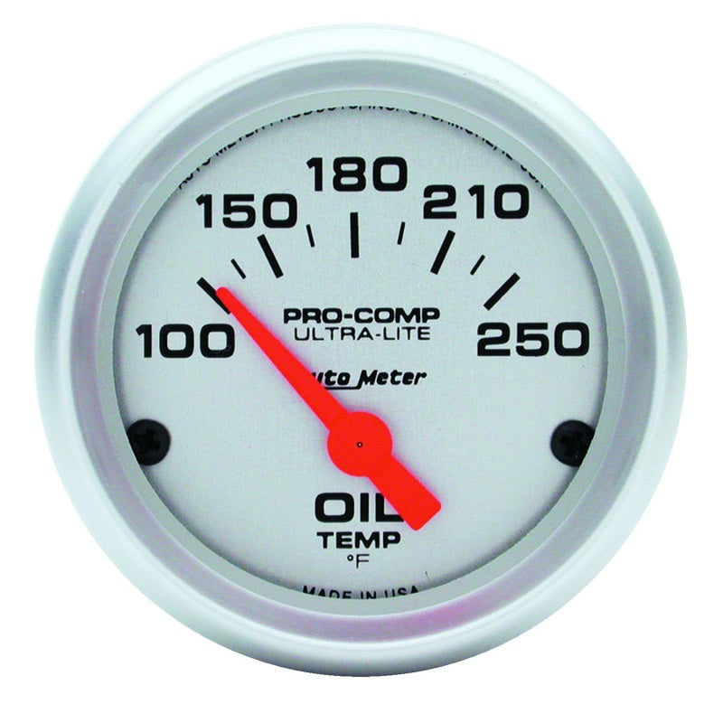 Autometer Ultra-Lite 52mm 100-250 Deg F Electronic Oil Temperature Gau