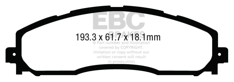 EBC 13+ Ford F250 (inc Super Duty) 6.2 (2WD) Extra Duty Rear Brake Pad