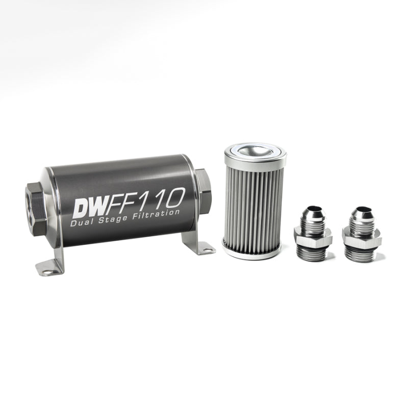 DeatschWerks Stainless Steel 8AN 10 Micron Universal Inline Fuel Filte