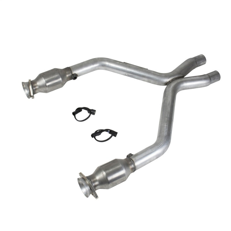 BBK 11-14 Mustang 3.7 V6 Short Mid X Pipe With Catalytic Converters 2-