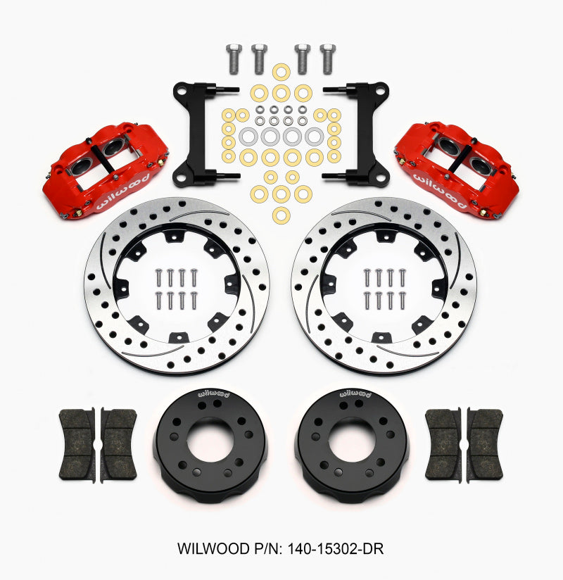 Wilwood Narrow Superlite 6R Front Kit 12.19in Drilled Red 63-87 C10 w/ Wilwood Pro Spindles