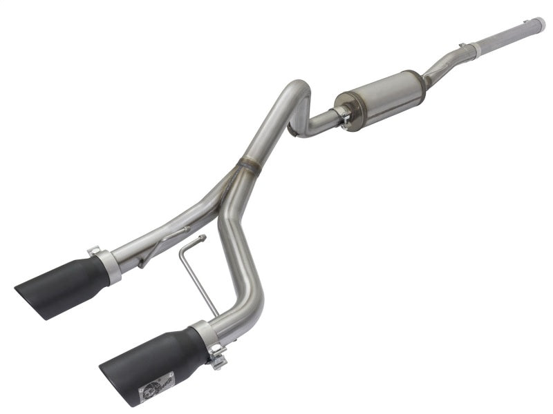 aFe Rebel Series CB 2.5in Dual Center Exit SS Exhaust w/ Black Tips 07