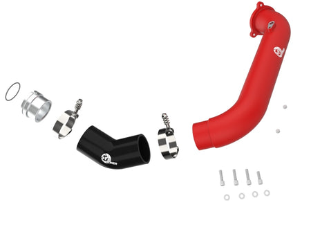 aFe BladeRunner Red 2-3/4in Aluminum Charge Pipe 2021 Toyota Supra GR 