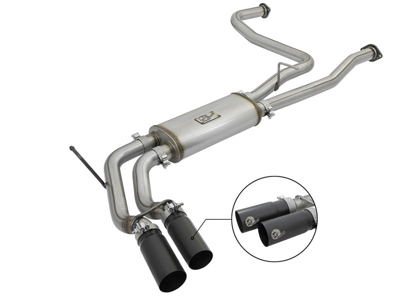 aFe POWER Rebel Series 2-1/2in 409 SS Cat Back Exhaust w/ Black Tips 1