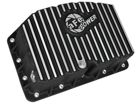 AFE Pro Series Engine Oil Pan Black w/Machined Fins; 11-16 Ford Powers