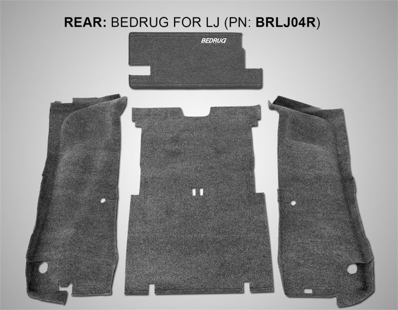 BedRug 03-06 Jeep LJ Unlimited Rear 4pc Cargo Kit (Incl Tailgate & Tub
