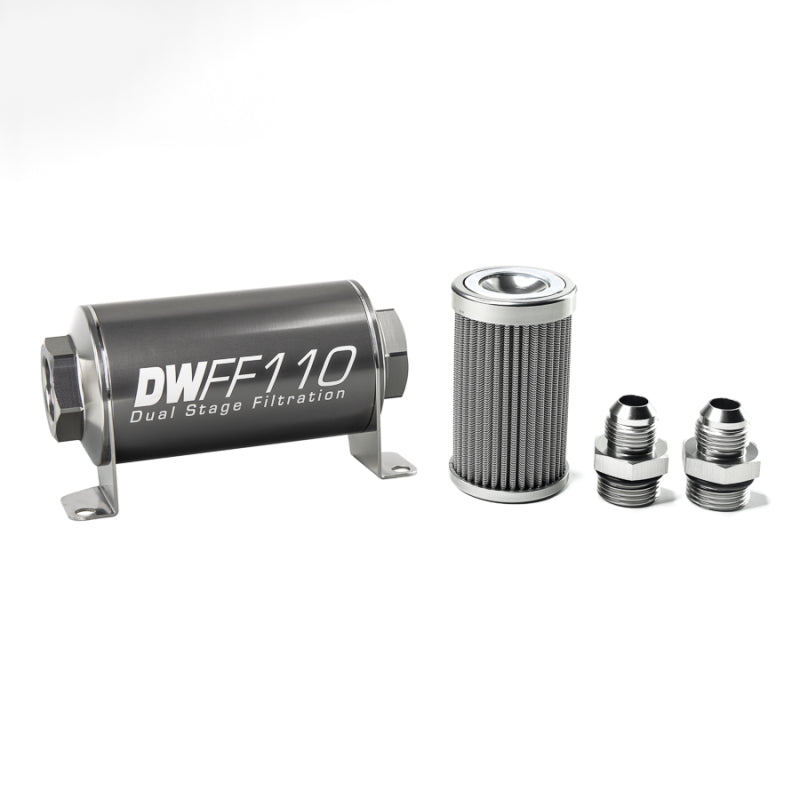 DeatschWerks Stainless Steel 8AN 100 Micron Universal Inline Fuel Filt