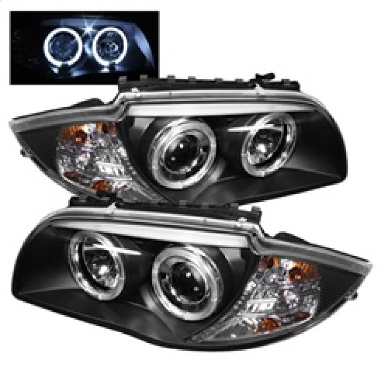 Spyder BMW E87 1-Series 08-11 Projector Headlights LED Halo Black High
