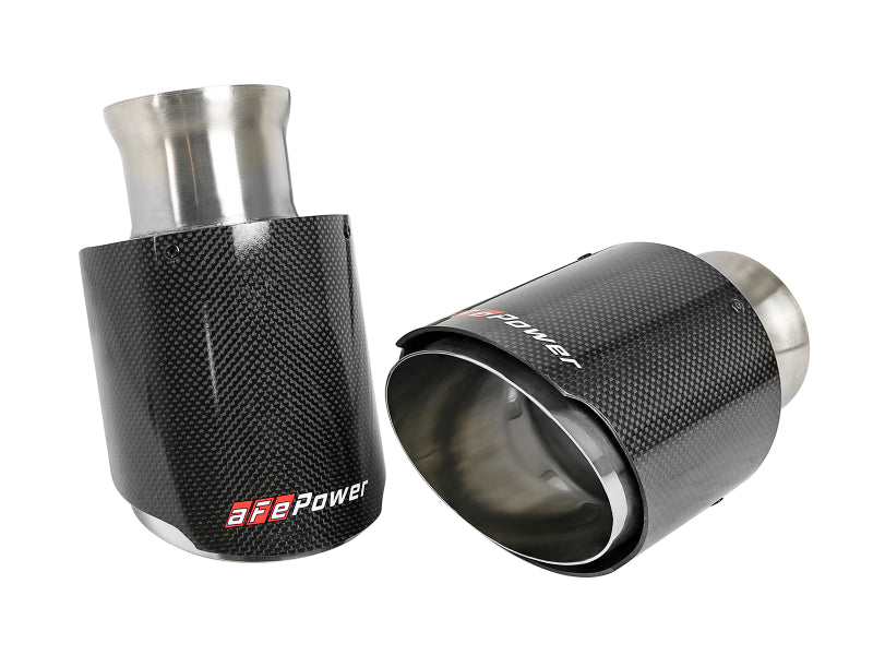 aFe MACH Force-XP 4-1/2in Carbon Fiber OE Replacement Exhaust Tips - 1