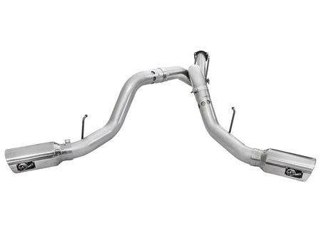 aFe Atlas Exhaust 4in DPF-Back Exhaust Aluminized Steel Polished Tip 1