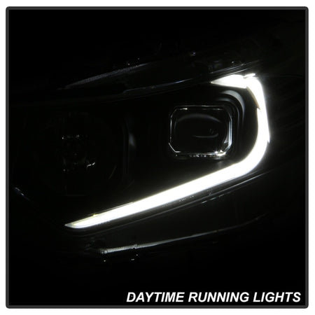 xTune 09-14 Acura TSX Projector Headlights - Light Bar DRL - Black (PR