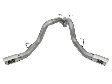 aFe Large Bore-HD 4in 409-SS DPF-Back Exhaust w/Dual Polished Tips 201