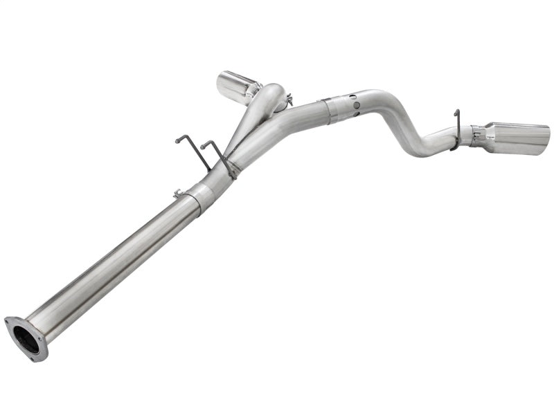 aFe Atlas Exhaust 4in DPF-Back Exhaust Aluminized Steel Polished Tip 1