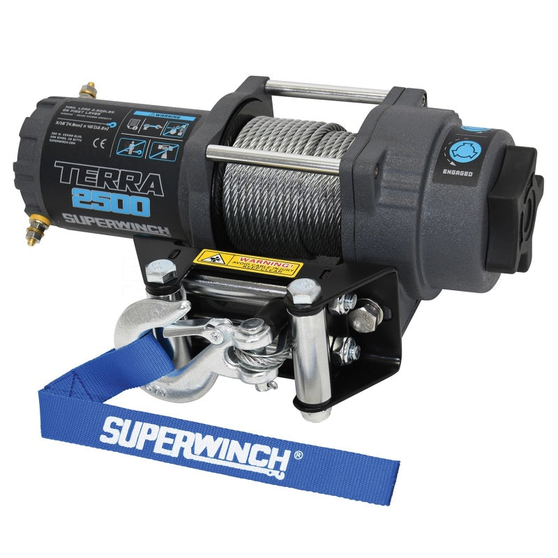 Superwinch 2500 LBS 12V DC 3/16in x 40ft Steel Rope Terra 2500 Winch -