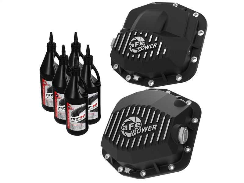 aFe Pro Series Front and Rear Diff Cover Kit w/ Oil 2018+ Jeep Wrangle