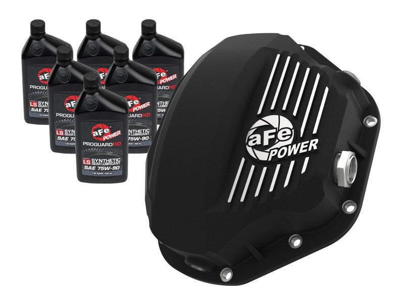aFe Power Cover Diff Rear Machined w/ 75W-90 Gear Oil Ford Diesel Truc