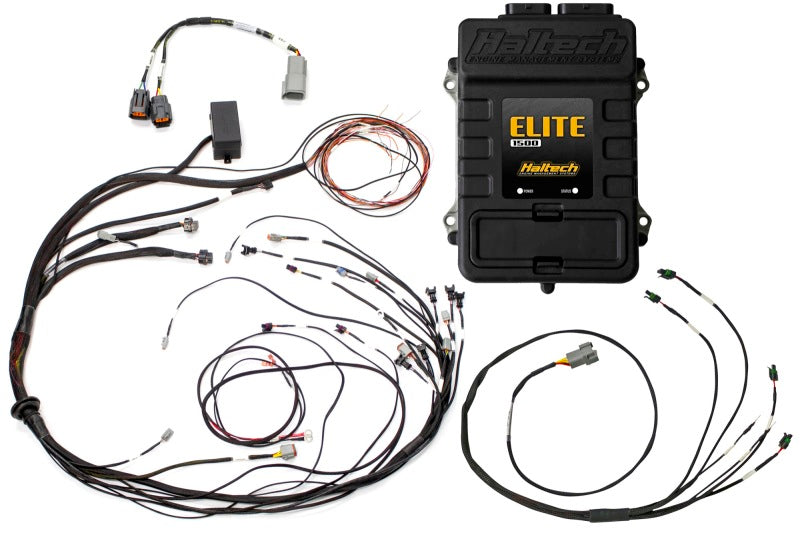 Haltech Elite 1500 Terminated Harness ECU Kit w/ Square EV1 Injector C
