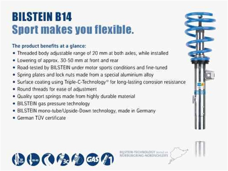 Bilstein B14 (PSS) 12-13 BMW 328i/335i Front & Rear Performance Suspen