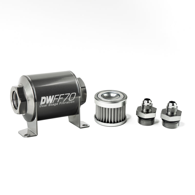 DeatschWerks Stainless Steel 6AN 5 Micron Universal Inline Fuel Filter