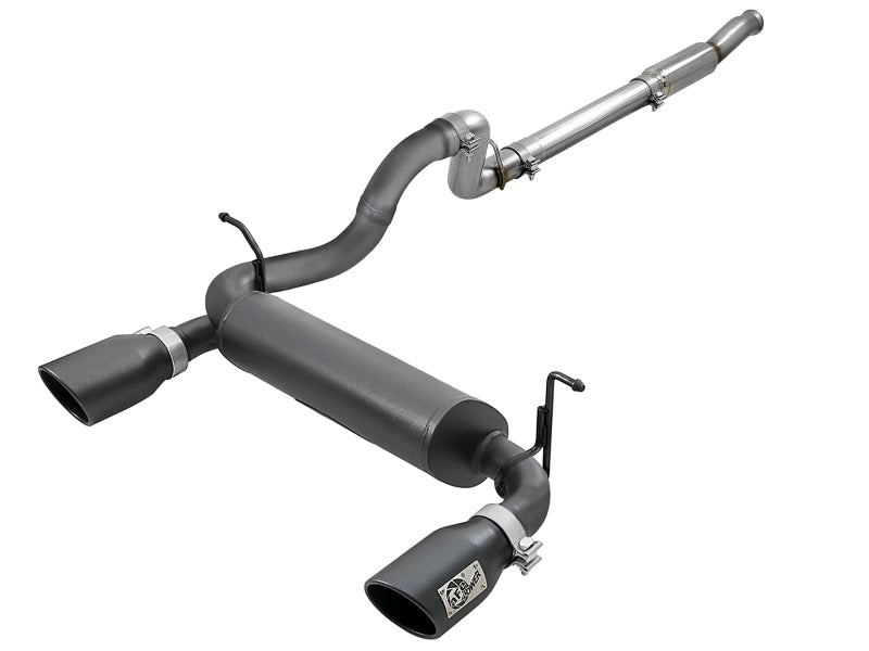 aFe Rebel Series 409 Stainless Steel Cat-Back Exhaust 18-21 Jeep Wrang