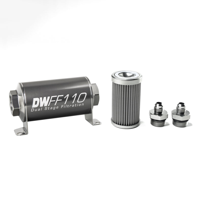 DeatschWerks Stainless Steel 6AN 100 Micron Universal Inline Fuel Filt