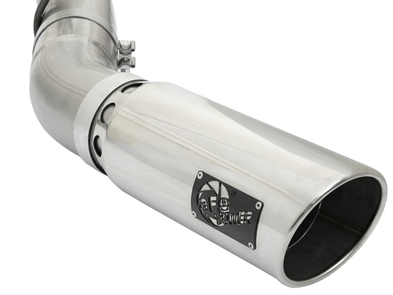 aFe LARGE BORE HD 5in 409-SS DPF-Back Exhaust w/Polished Tip 2017 GM D
