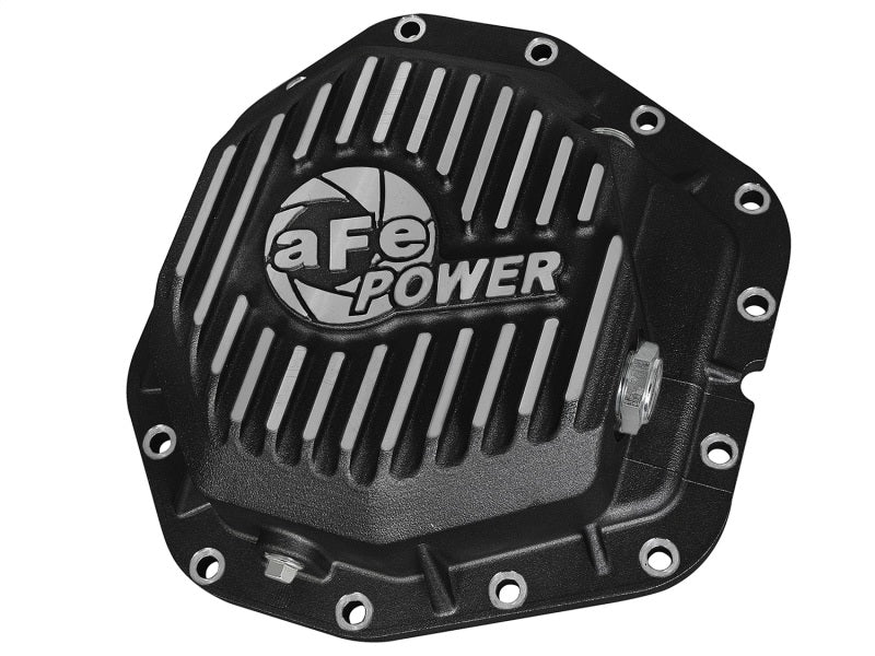 aFe Power Rear Diff Cover Black w/Machined Fins 17 Ford F-350/F-450 6.