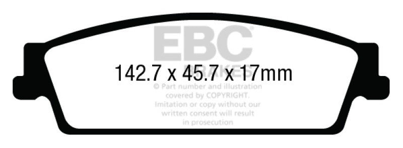 EBC 15+ Cadillac Escalade 6.2 2WD Yellowstuff Rear Brake Pads