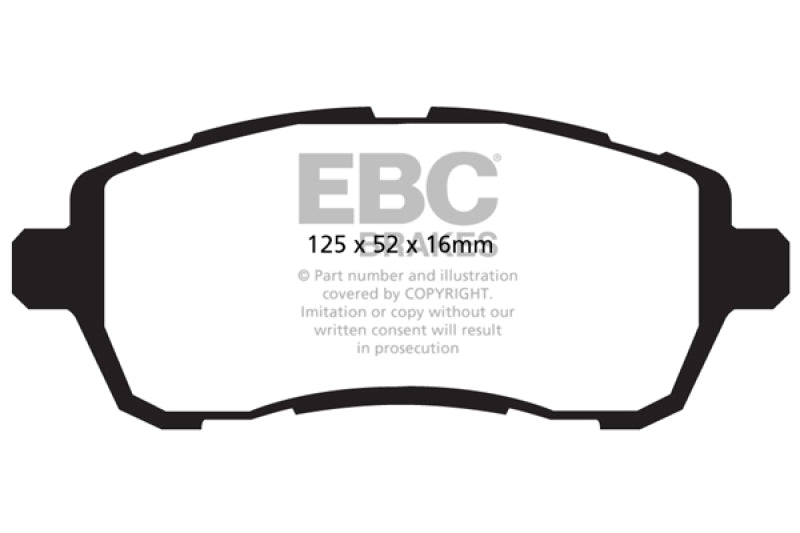 EBC 10+ Ford Fiesta 1.6 (FOR NON-ST/NON-TURBO) Greenstuff Front Brake 