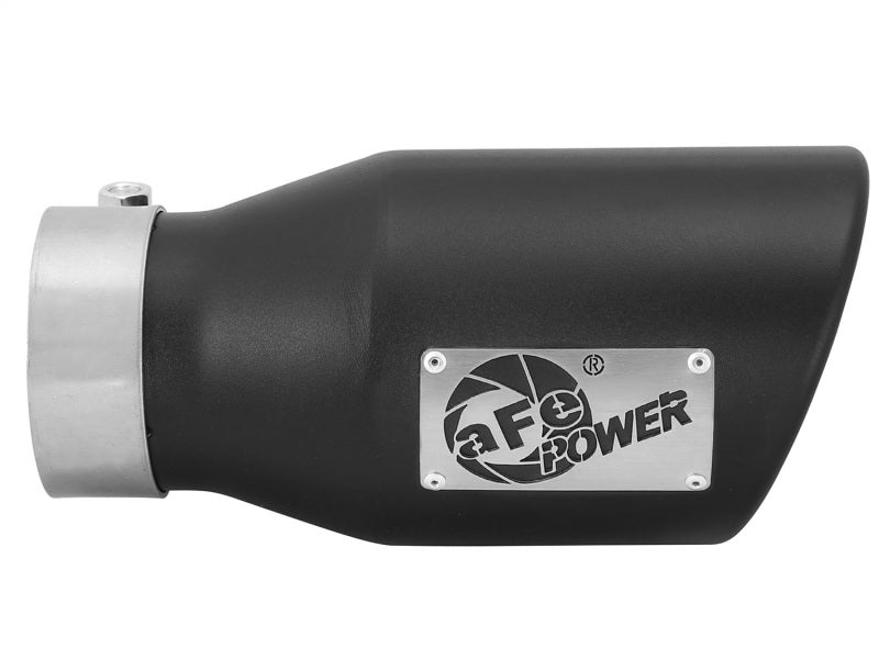 aFe Power Gas Exhaust Tip Black- 3 in In x 4.5 out X 9 in Long Bolt On