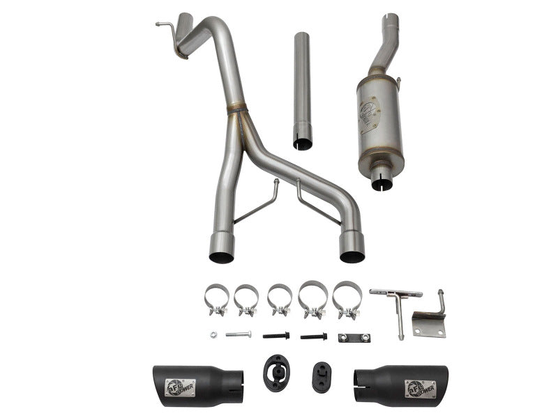 aFe Rebel Series CB 2.5in Dual Center Exit SS Exhaust w/ Black Tips 07