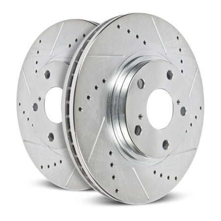 Power Stop 16-18 Cadillac ATS Rear Evolution Drilled & Slotted Rotors 