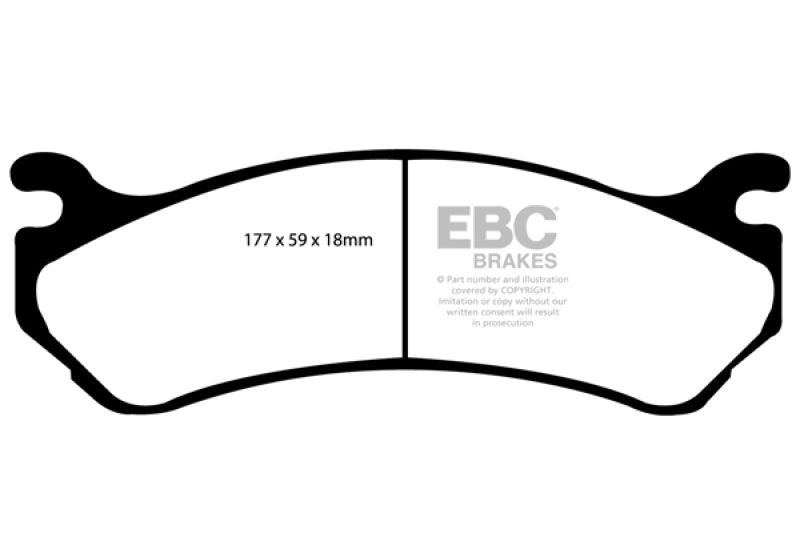 EBC 02 Cadillac Escalade 5.3 (Akebono rear caliper) Extra Duty Front B