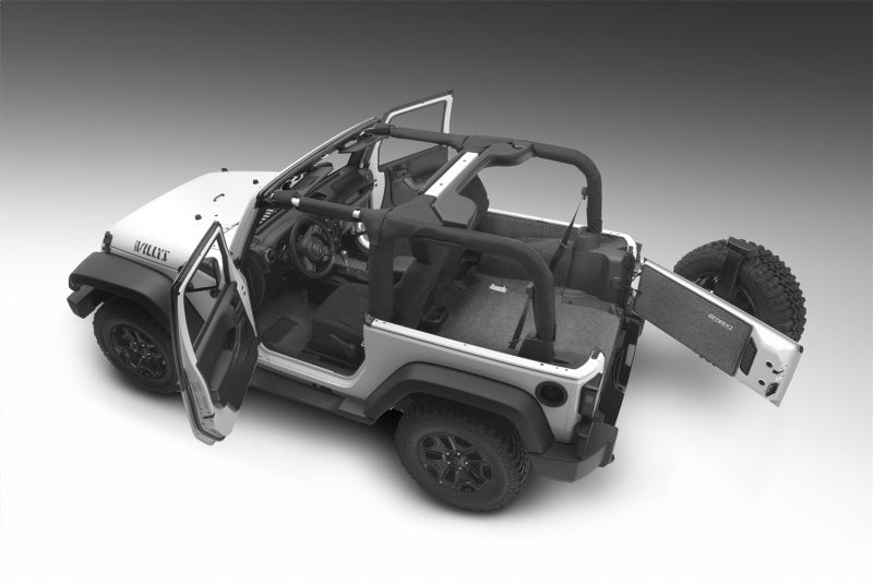 BedRug 07-10 Jeep JK 2Dr Rear 5pc Cargo Kit (Incl Tailgate & Tub Liner